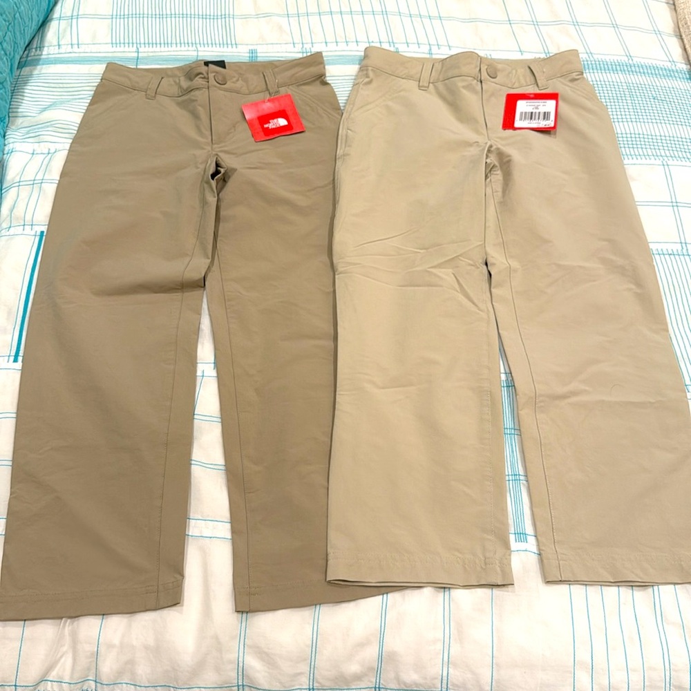 NWT Pair (two) North Face Kids Parker Pant (Khaki and light Khaki) Size S/ Reg
